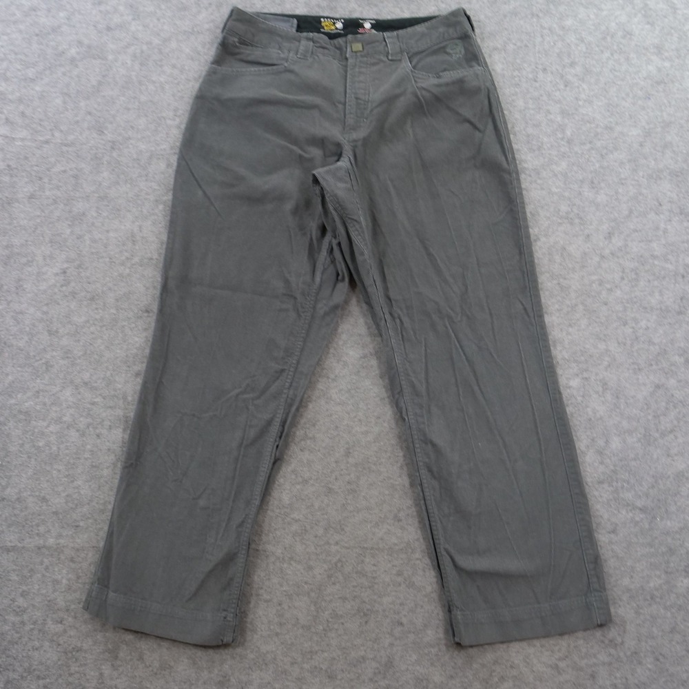 Mountain Hardwear Pants Mens 34 Gray Corduroy Straight Leg Hiking Outdoors